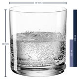 Trinkglas Easy+ 310ml, seitliche Ansicht, gefüllt mit sprudelndem Wasser, 79 mm Durchmesser, 88 mm Höhe