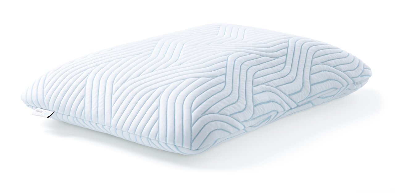 Tempur Schlafkissen ARCH Schlafkissen 63 x 43 cm in Seitenansicht mit gestepptem Muster