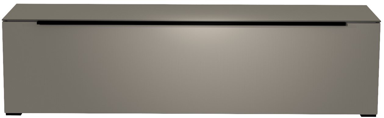 Moderano TV-Lowboard BORMIO Frontansicht eines modernen, grauen TV-Lowboards der Serie BORMIO mit schlichtem Design.