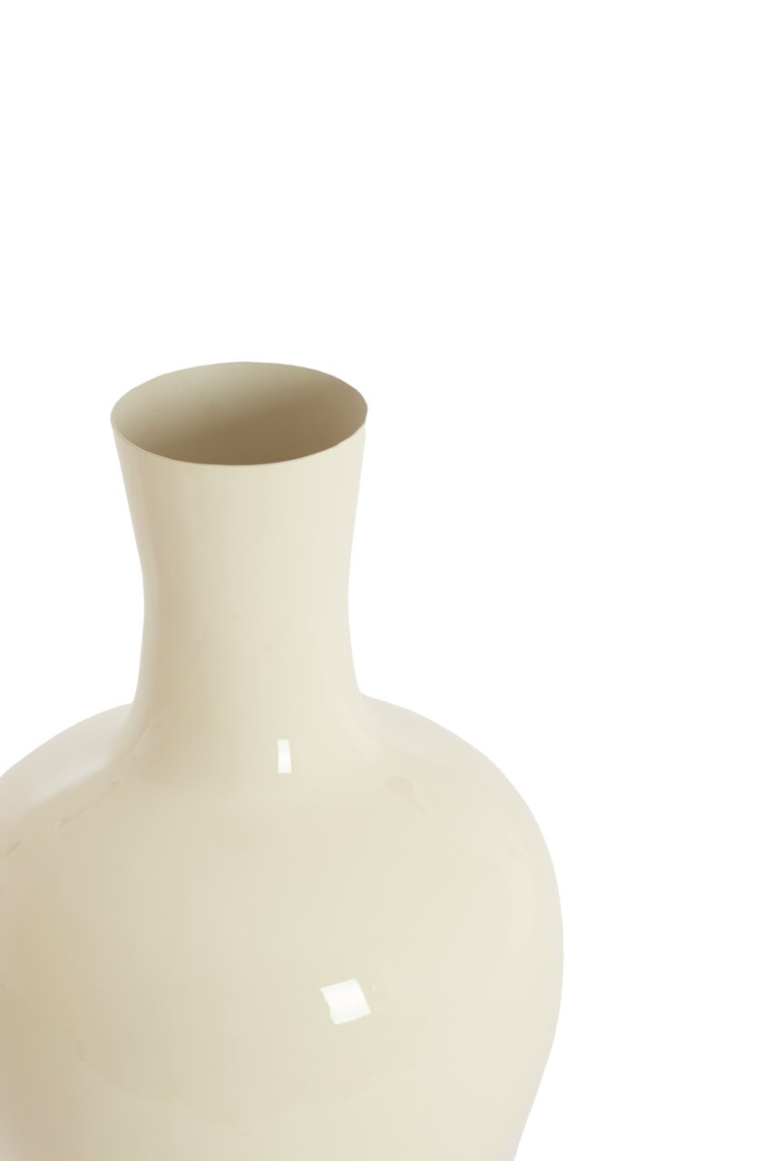 Light&Living Vase NANA 50cm Elegante cremefarbene Vase aus Keramik, Nahaufnahme von oben