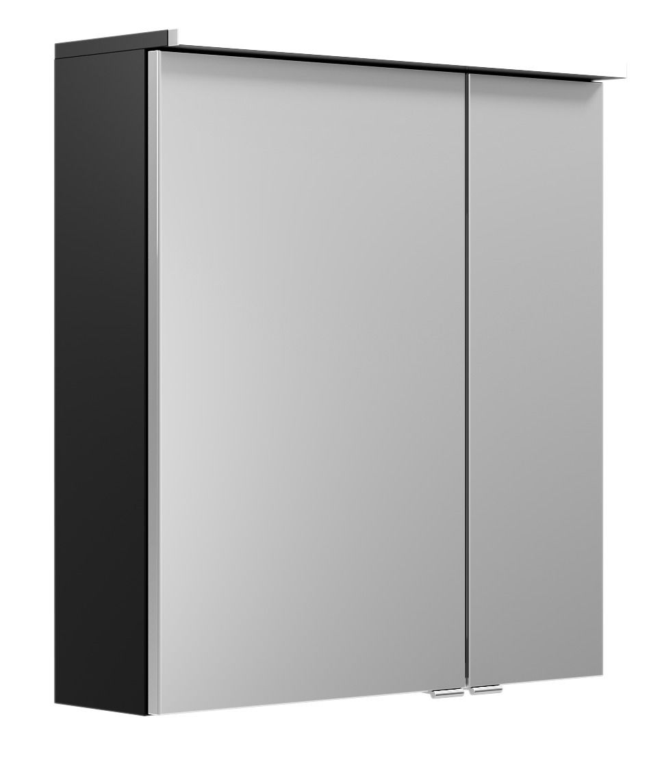 Spiegelschrank mit zwei Türen, seitliche Perspektive