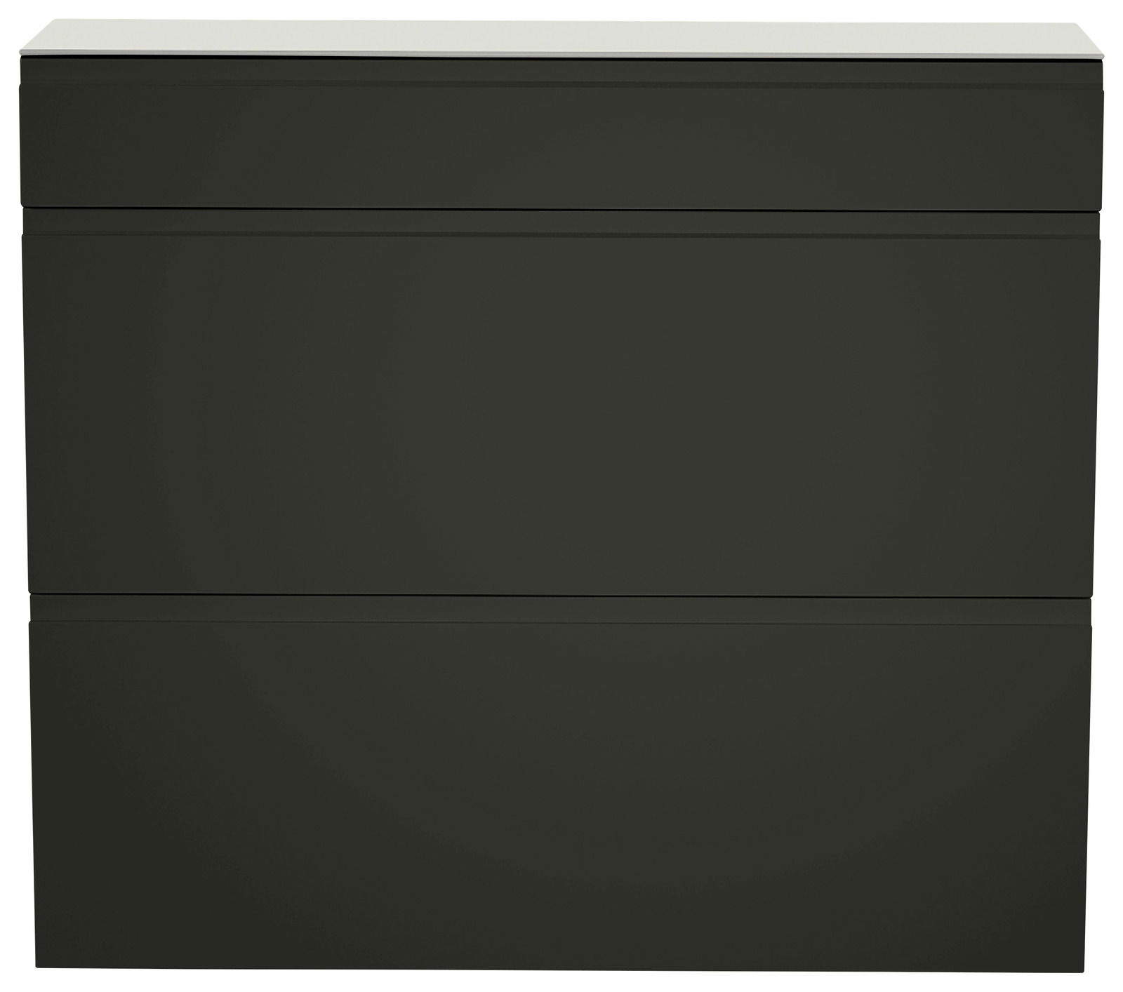 Moderner Hängeschuhschrank LECCO in dunklem Design, frontal betrachtet