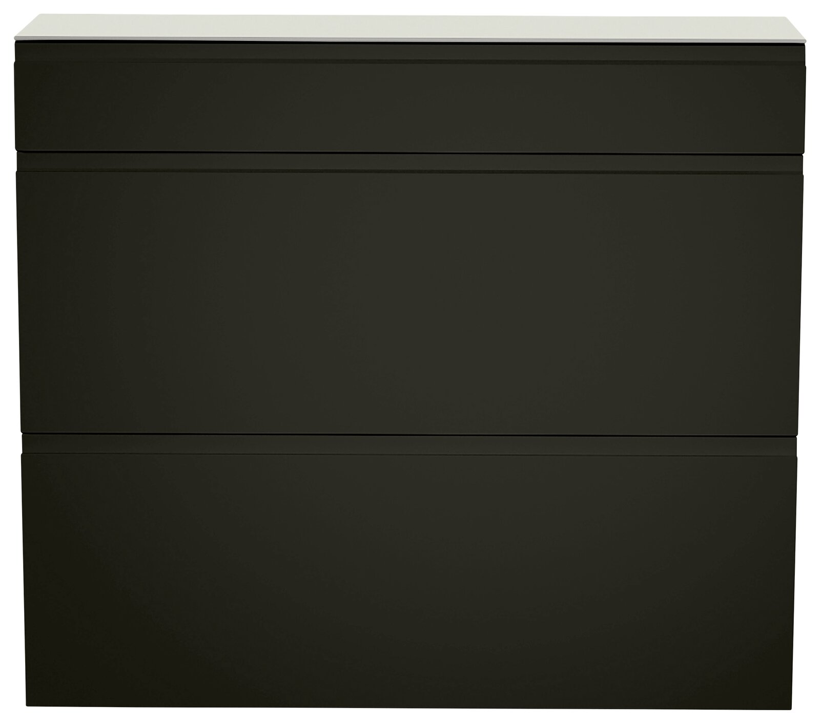 Moderner Hängeschuhschrank LECCO in dunklem Design, frontal betrachtet