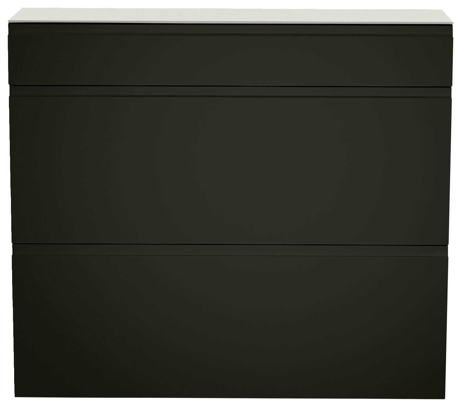 Moderner Hängeschuhschrank LECCO in dunklem Design, frontal betrachtet