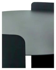 Moderner Beistelltisch in dunklem Design, Nahaufnahme von oben
