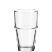Transparenter Becher Solo aus Glas, seitliche Ansicht