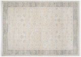 Designer Teppich mit floralen Mustern in Beige- und Grautönen, Draufsicht