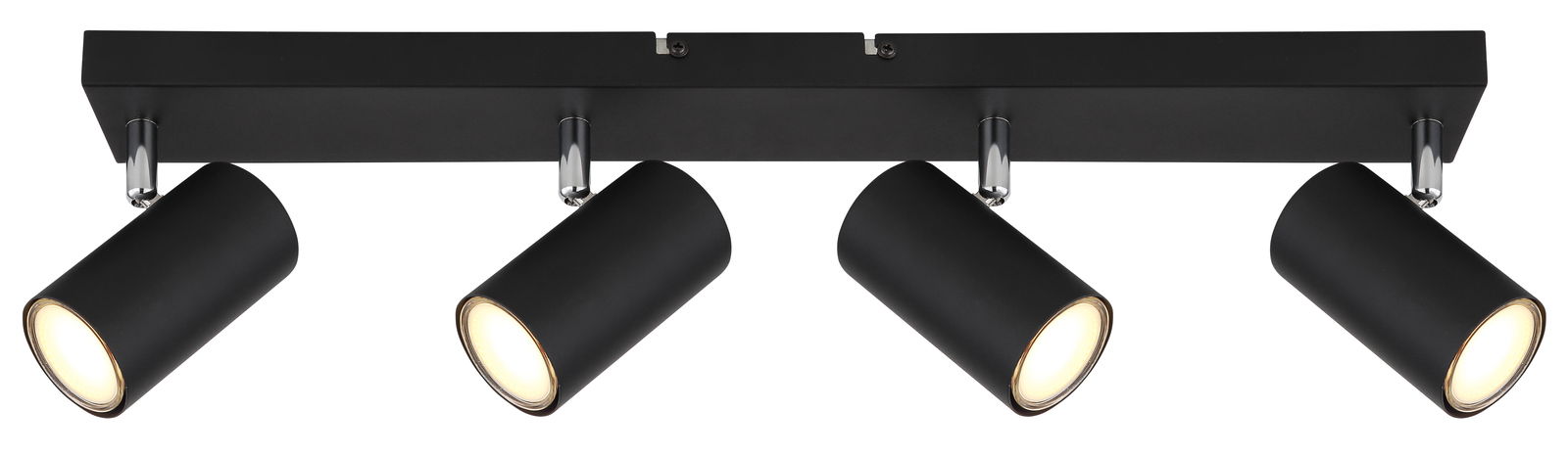 Globo Lighting Strahler ROBBY Schwarzer Deckenstrahler mit vier verstellbaren Leuchten, seitliche Perspektive