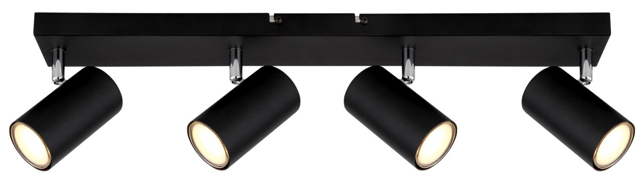 Globo Lighting Strahler ROBBY Schwarzer Deckenstrahler mit vier verstellbaren Leuchten, seitliche Perspektive