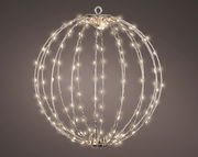 Silberner Lichtball mit Micro-LEDs, seitliche Perspektive