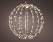 Silberner Lichtball mit Micro-LEDs, seitliche Perspektive
