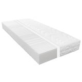 Wende-Kaltschaummatratze H3/H4 in seitlicher Perspektive mit wellenförmiger Oberfläche und strukturiertem Rand