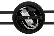 Rückansicht einer LED-Deckenleuchte mit sichtbarer Verkabelung und Elektronik.