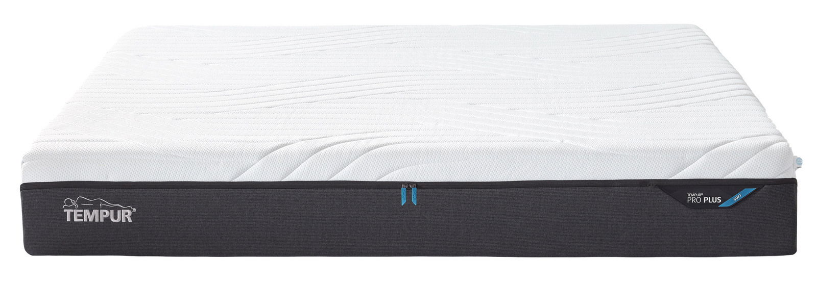 Viscomatratze 180x200 soft von vorne, mit weißer Oberfläche und schwarzem Rand.