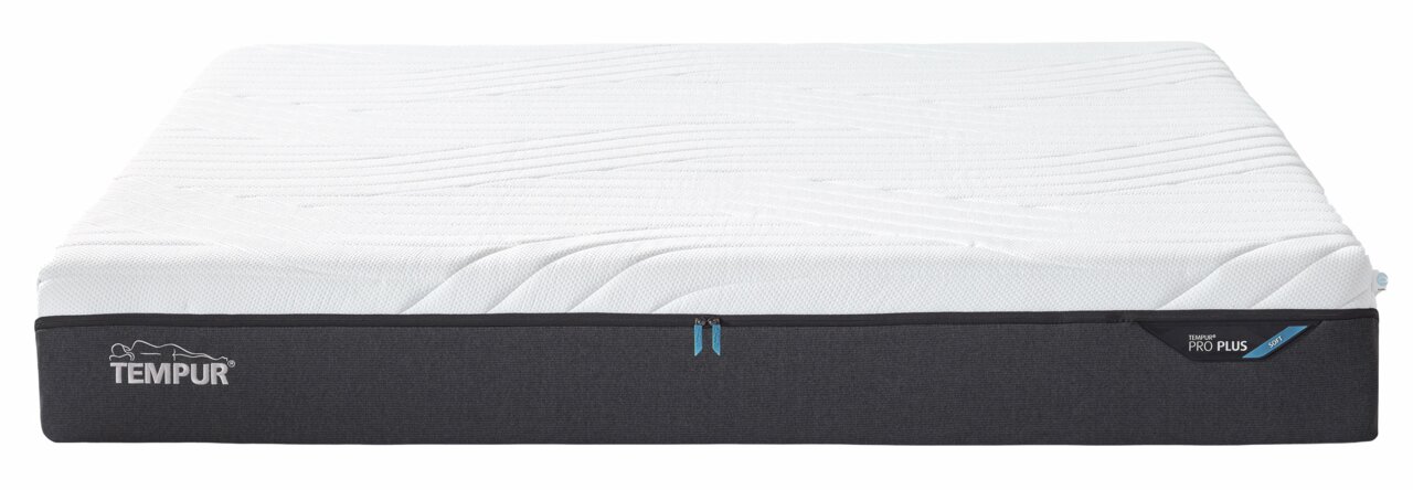 Viscoma-matras 180x200 soft, gezien vanaf de voorkant, met een wit oppervlak en een zwarte rand.