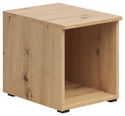 Regalaufsatz aus Holz in natürlicher Holzoptik, seitliche Perspektive