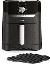 Frontansicht der Heißluftfritteuse Easy Fry & Grill von Tefal mit Temperaturregler und Grillrost.