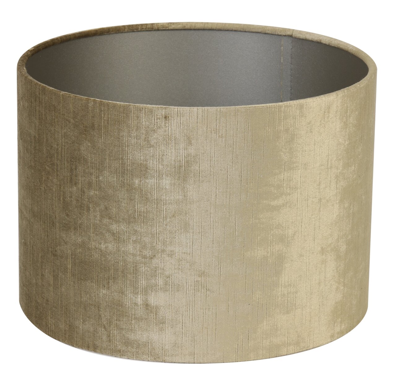 Zylindrischer Lampenschirm in beige, seitliche Perspektive