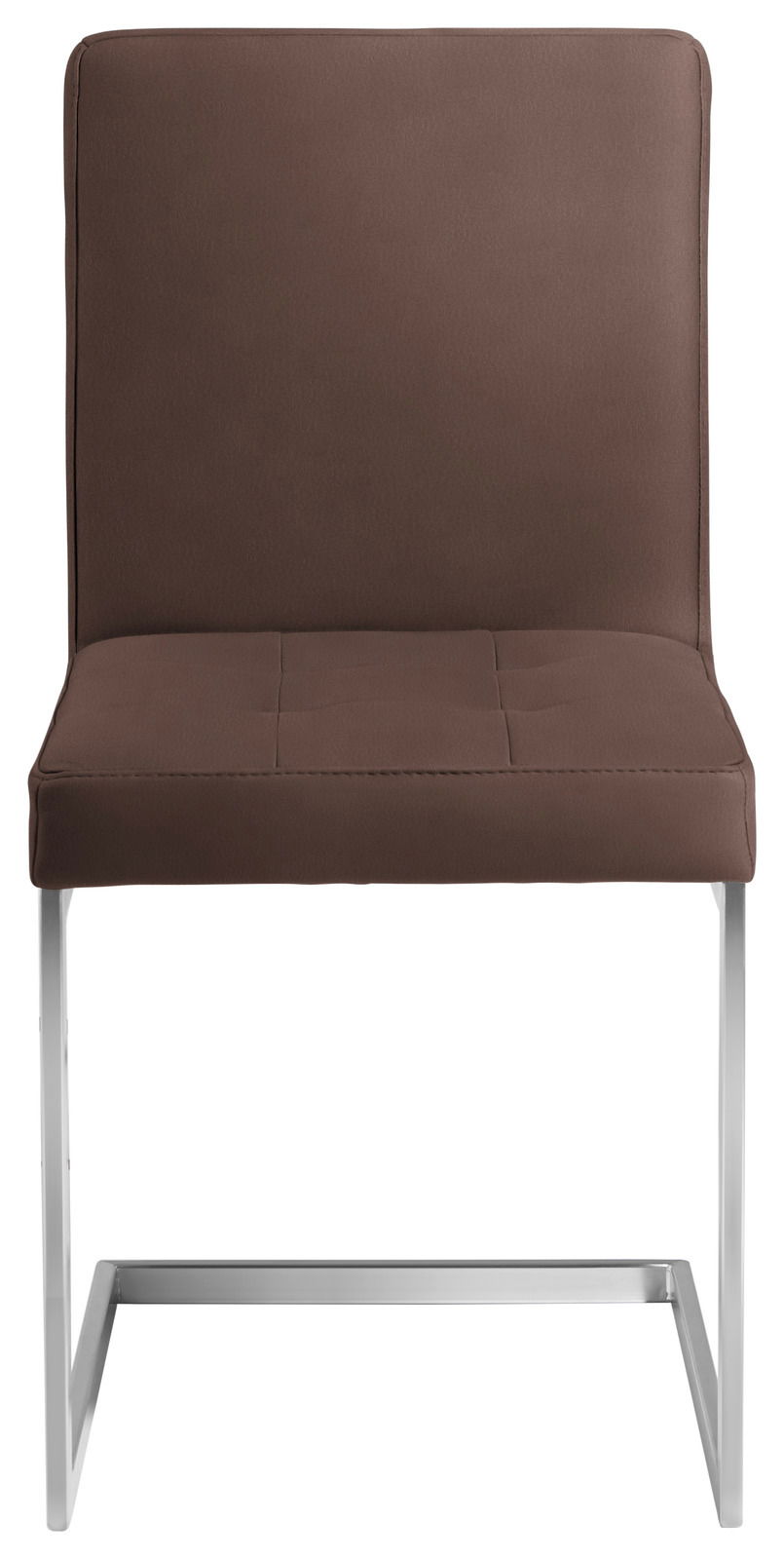 Moderano Freischwinger-Stuhl LUPO II Brauner Freischwinger-Stuhl mit Metallgestell, Vorderansicht