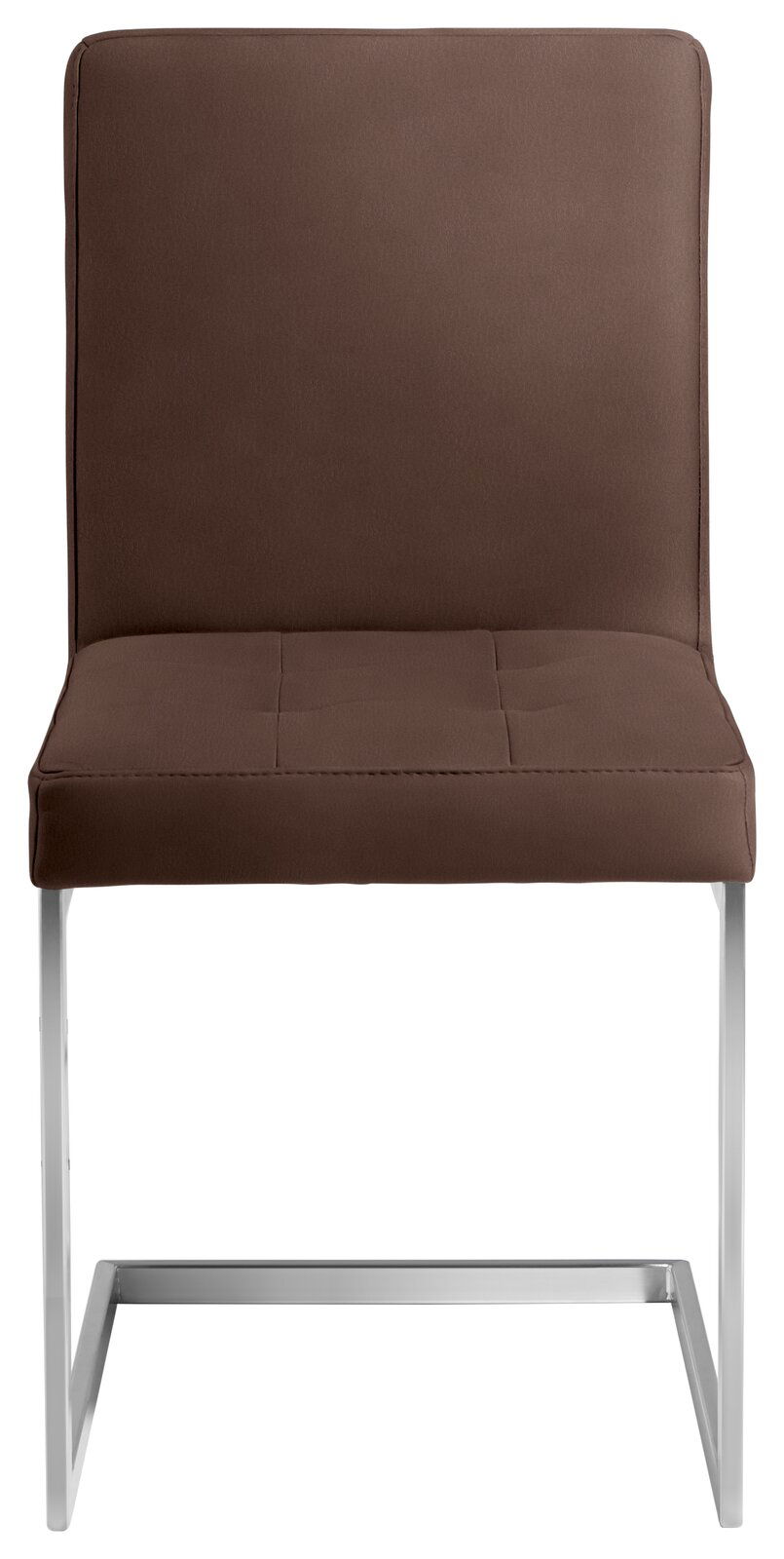 Moderano Freischwinger-Stuhl LUPO II Brauner Freischwinger-Stuhl mit Metallgestell, Vorderansicht