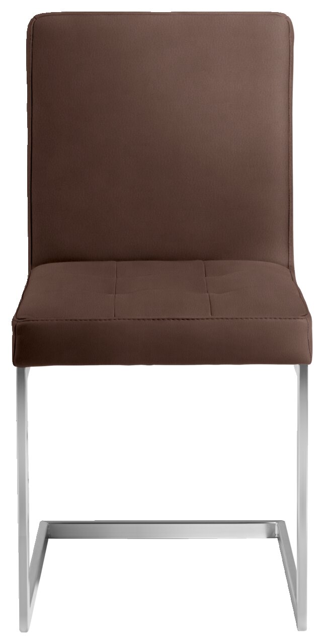 Moderano Freischwinger-Stuhl LUPO II Brauner Freischwinger-Stuhl mit Metallgestell, Vorderansicht