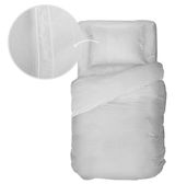 Bettwäsche-Set 135x200cm in Weiß, Draufsicht mit Detailansicht des Stoffmusters