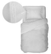 Bettwäsche-Set 135x200cm in Weiß, Draufsicht mit Detailansicht des Stoffmusters