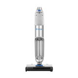 Frontansicht des Invictus WD7 Staubsaugers mit silbernem Gehäuse und blauen Akzenten.