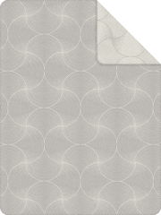 Jacquard Decke 150x200cm mit grauem, kreisförmigem Muster, Draufsicht