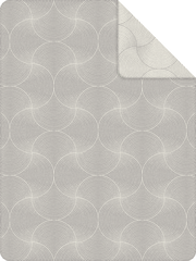 Jacquard Decke 150x200cm mit grauem, kreisförmigem Muster, Draufsicht