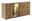 Holz-Sideboard mit drei Schubladen und einer Glastür, seitliche Perspektive