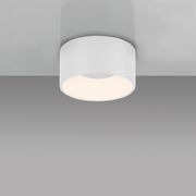 Runde, weiße Deckenleuchte TANIKA aus seitlicher Perspektive