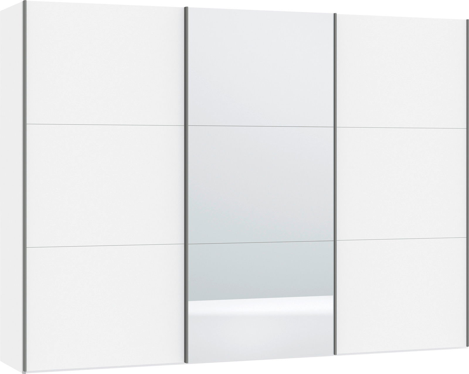 Jutzler Schwebetürenschrank 3-trg. JUTZLER Moderner Schwebetürenschrank mit drei Türen, mittlere Tür mit Spiegel, Frontansicht.