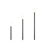 Dreier-Set LED-Gartenleuchten in unterschiedlicher Höhe, frontal betrachtet