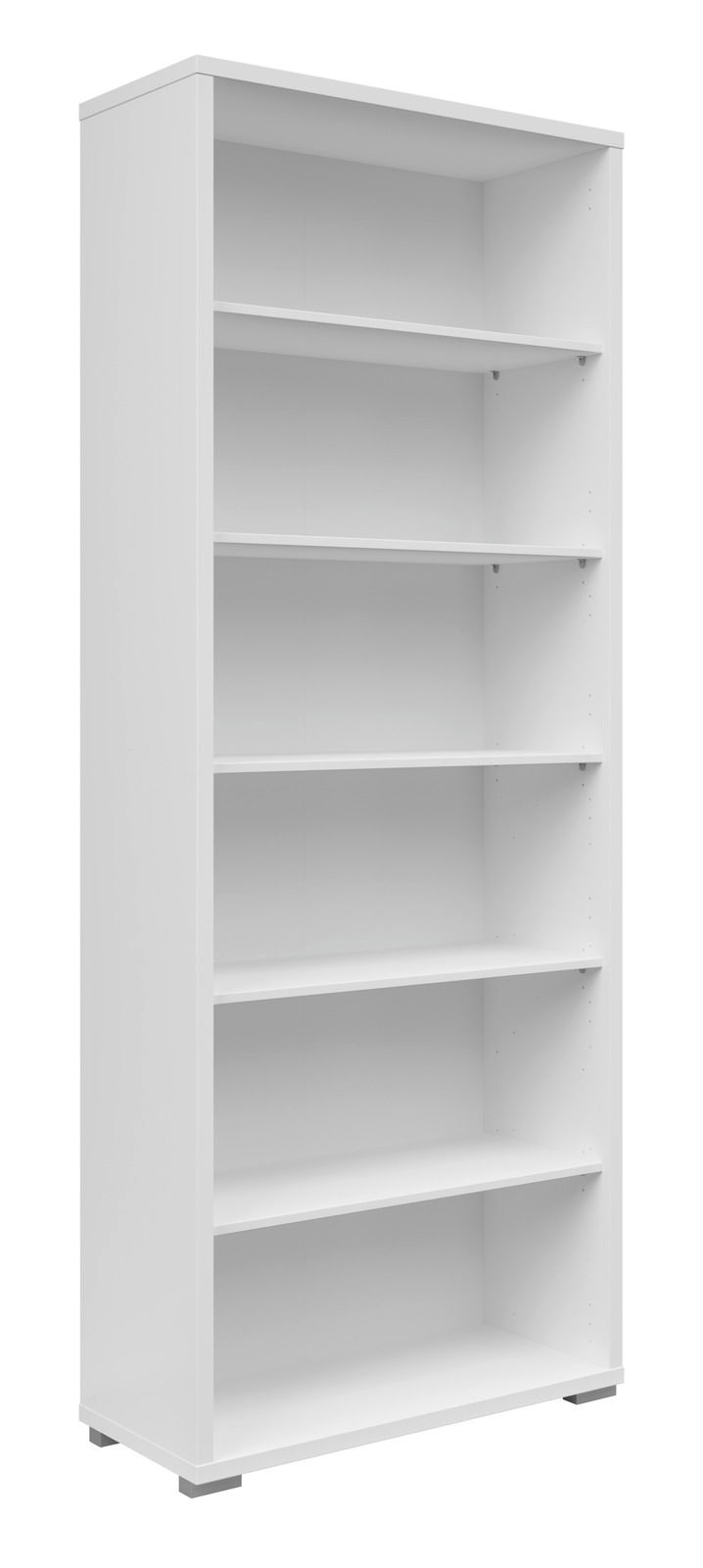 Voleo Aktenregal CONNECT Weißes Aktenregal mit sechs offenen Fächern, seitliche Perspektive