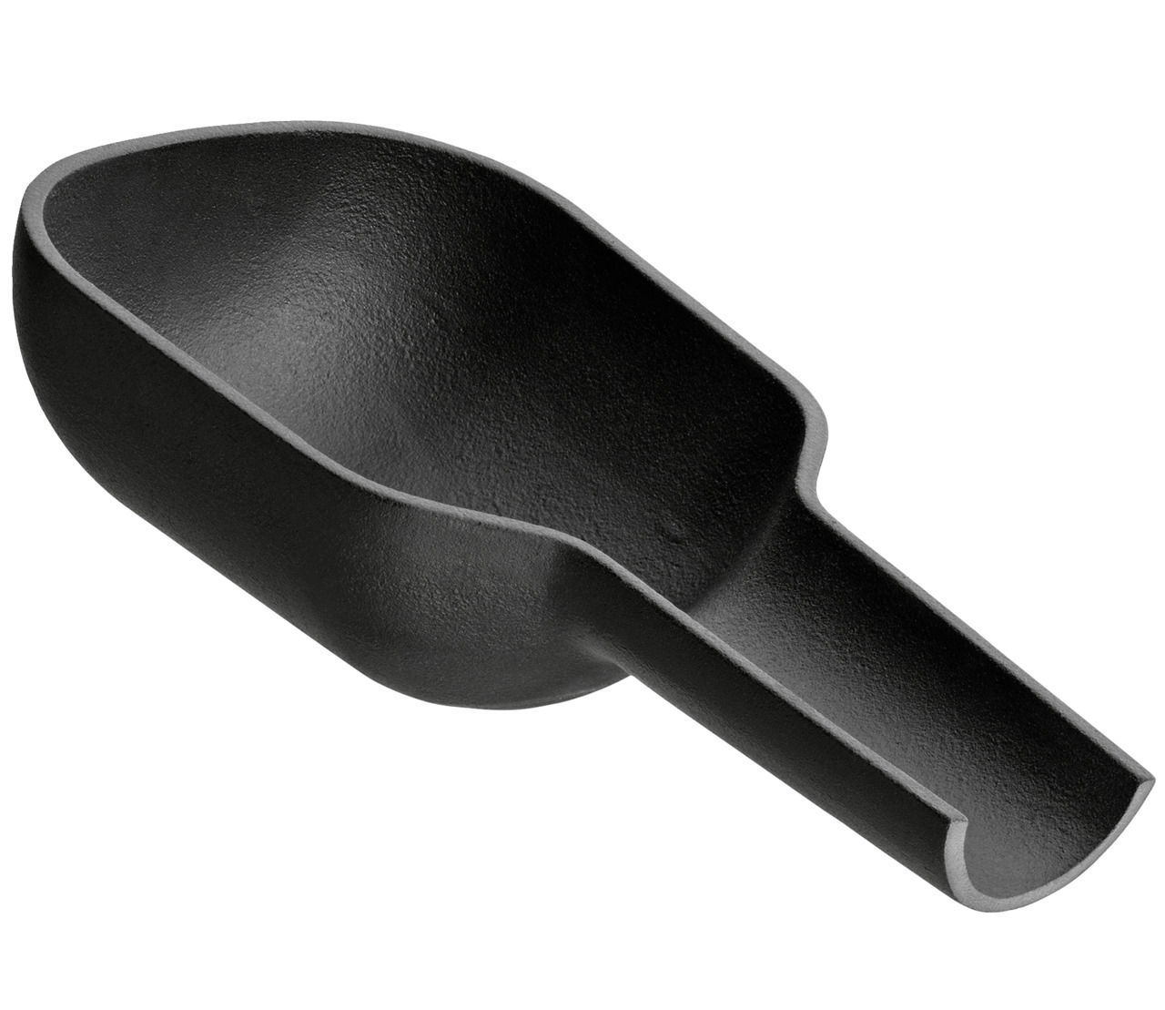 Gusseiserne Schaufel aus seitlicher Perspektive