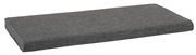 Graues Sitzkissen in rechteckiger Form, seitliche Perspektive