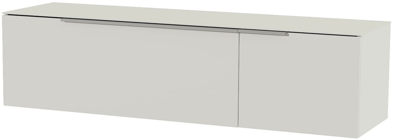 Hänge-Lowboard in minimalistischer, moderner Optik, seitliche Perspektive