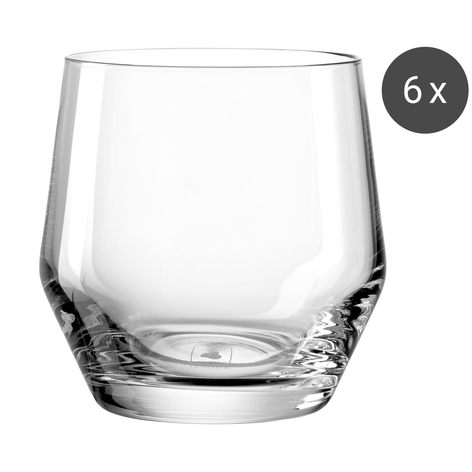 Leonardo Set van 6 bekers PUCCINI Doorzichtige glazen beker, 310 ml, set van 6, zijaanzicht