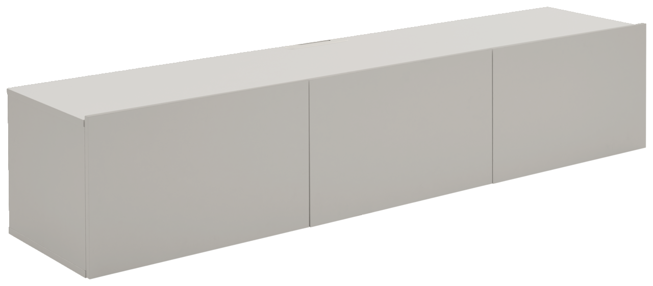 Hom´in TV-Hängelowboard 180 NEWNIQ Weißes TV-Hängelowboard mit drei Türen, seitliche Perspektive