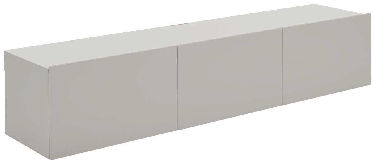 Hom´in TV-Hängelowboard 180 NEWNIQ Weißes TV-Hängelowboard mit drei Türen, seitliche Perspektive