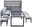 Graues Dining-Lounge-Set mit Ecksofa, Tisch und Hockern, Vorderansicht