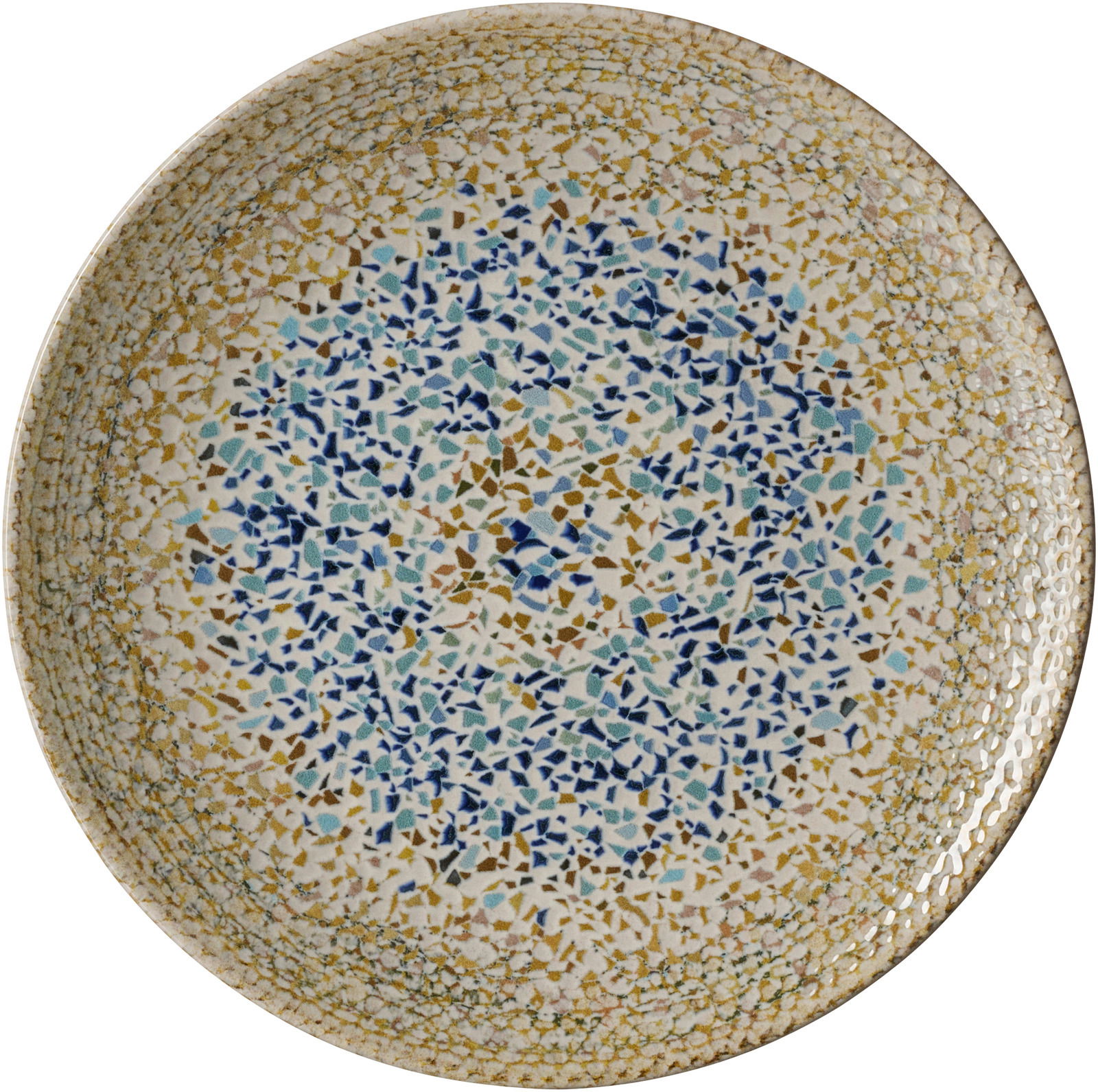 Ritzenhoff & Breker Dessertteller RIMINI Dessertteller mit buntem Mosaikmuster, von oben betrachtet