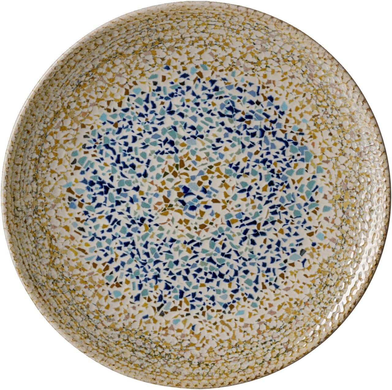 Ritzenhoff & Breker Dessertteller RIMINI Dessertteller mit buntem Mosaikmuster, von oben betrachtet