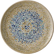 Dessertteller mit buntem Mosaikmuster, von oben betrachtet