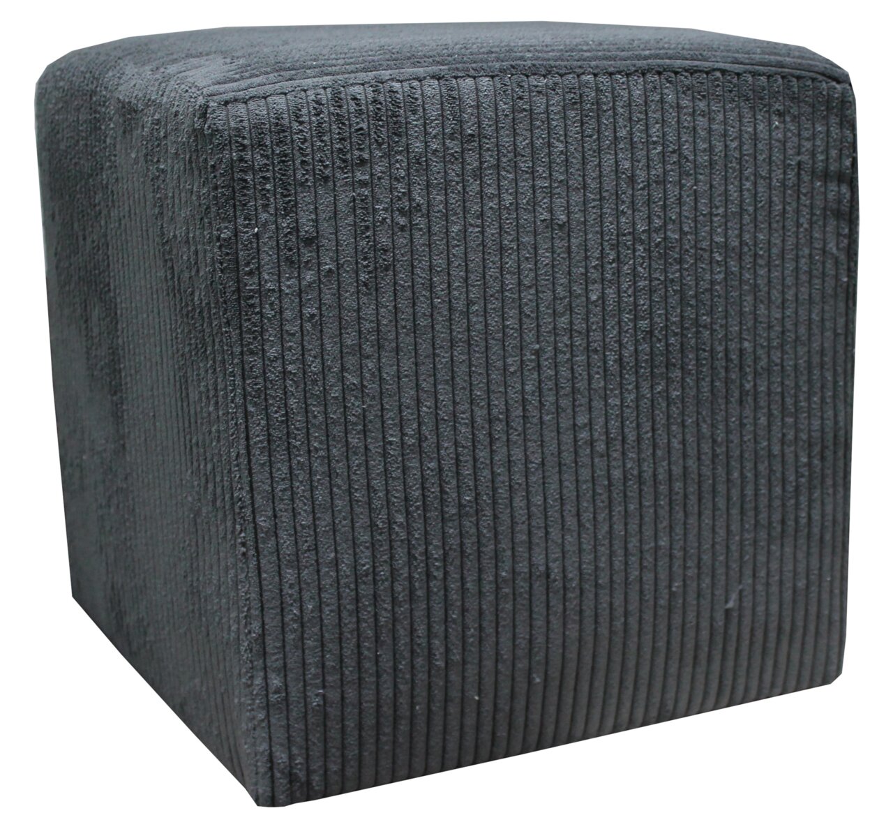 Z2 Sitzwürfel BALI Grauer Sitzwürfel mit gerippter Textur, seitliche Perspektive