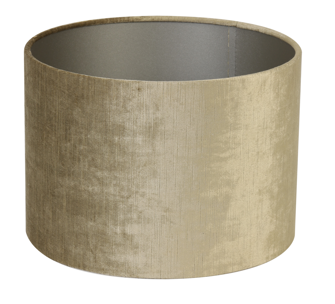 Zylindrischer Lampenschirm in beige, seitliche Perspektive