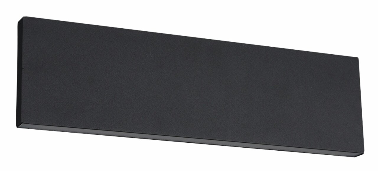 Schwarze rechteckige Wandleuchte Concha, seitliche Perspektive
