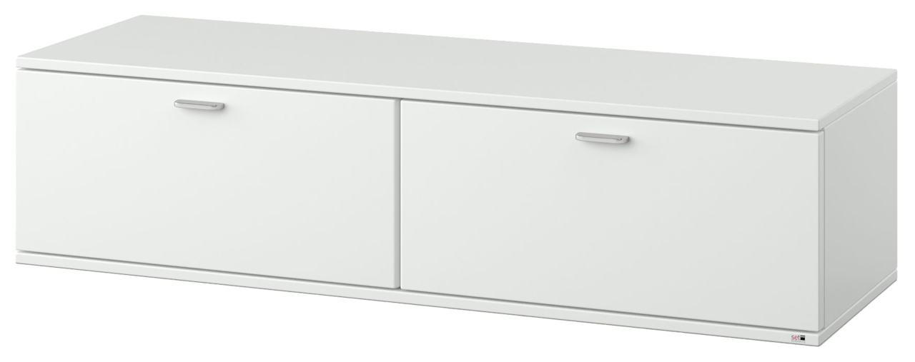 Set one by Musterring TV-Lowboard TACOMA Weißes TV-Lowboard mit zwei Türen, seitliche Perspektive