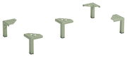 Fünfteiliges Fuß-Set in Schilfgrün, perspektivisch von oben gezeigt.